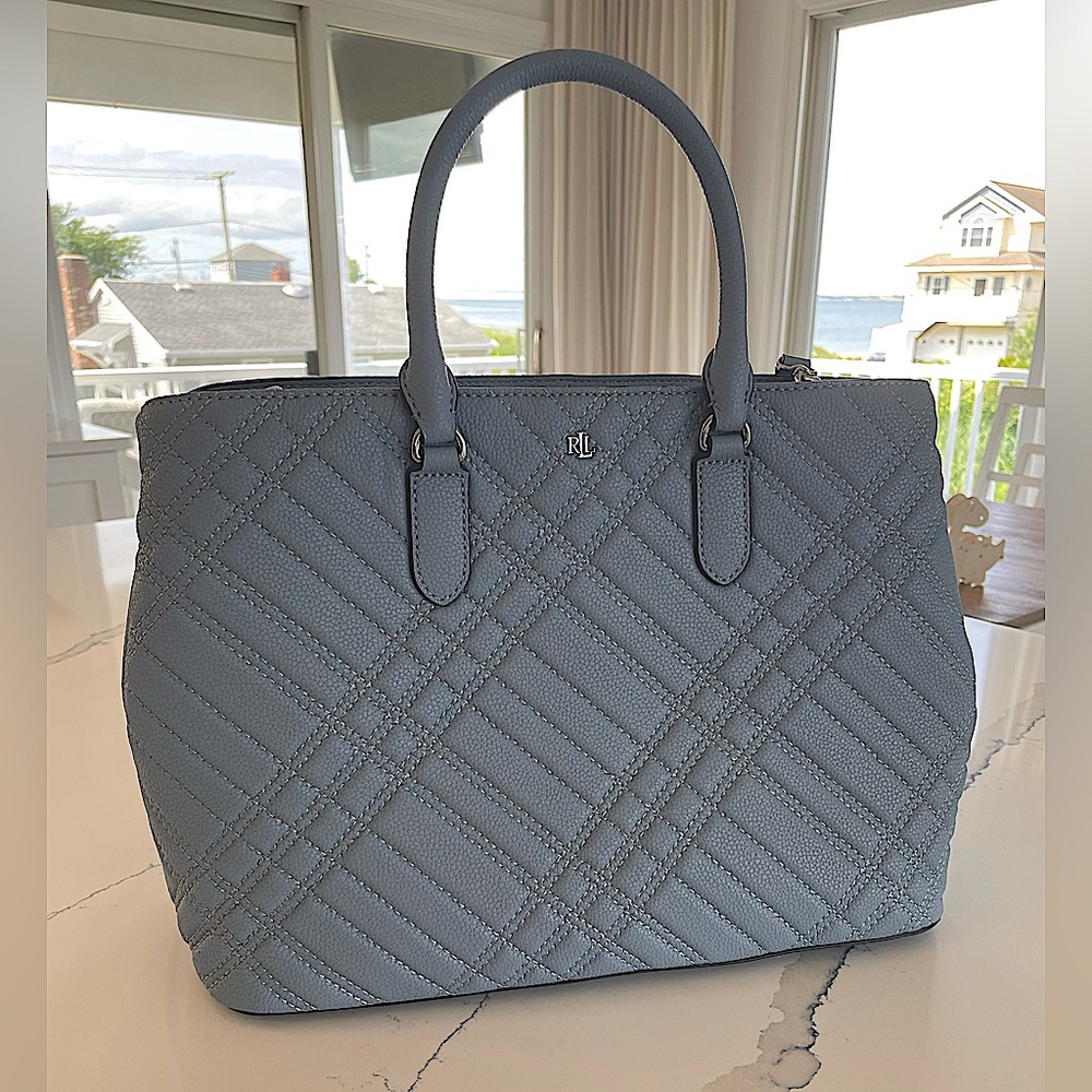 Ralph Lauren Plaid quilted large Marcy satchel